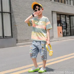 Kids Clothes Sets Boys' Short Sleeve T Shirt + Short Pant Suits Children's Summer Two Piece Suits 4-5 6 7 8 9 10 11 12 Ages