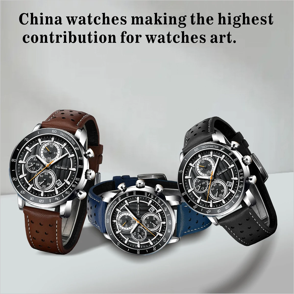 Every Move brand genuine leather leisure sports rectangular calendar quartz watch manufacturer wholesale cross-border e-commerce