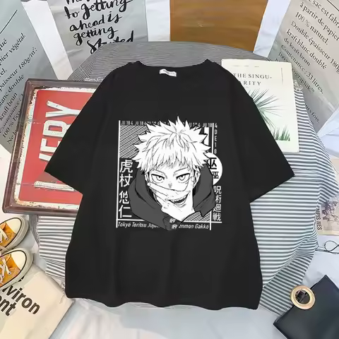 Women T-Shirt Z Motywem Anime Manga Jujutsu Kaisen Męskie Topy Gojo Satoru Satoru Satoru Satoru Yuji Itadori Damskie T Shirty