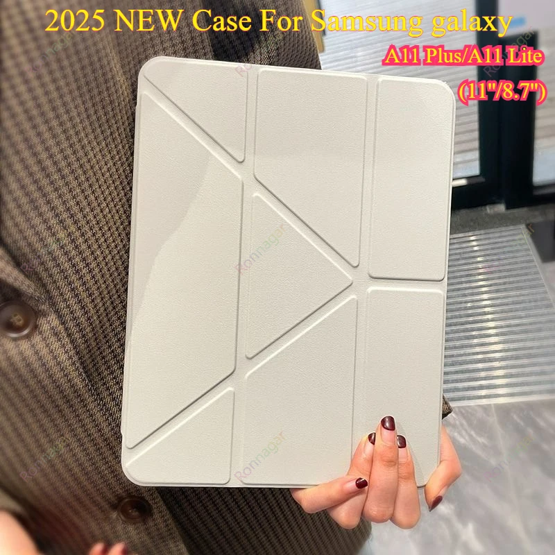 

Складной магнитный Y-образный чехол для Samsung Tab A11 Plus/A11 lite 11 дюймов/8,7 дюйма 2025 Smart Cover для Tab A9Plus/A9Lite с жесткой прозрачной задней панелью