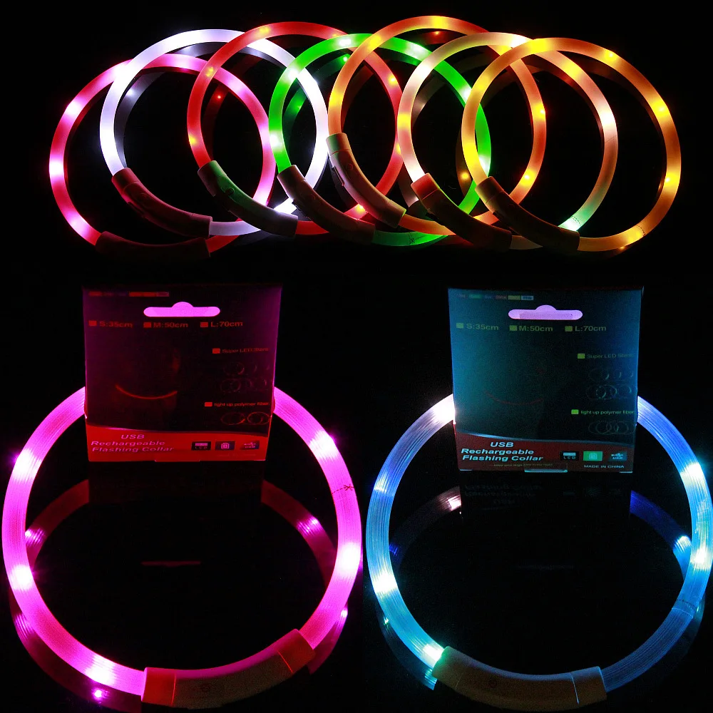 

Led Usb Dog Collar Pet Dog Night Luminous Charge Collar Led Night Safety Flashing Glow Dog Loss Prevention Collar Pet Accessorie