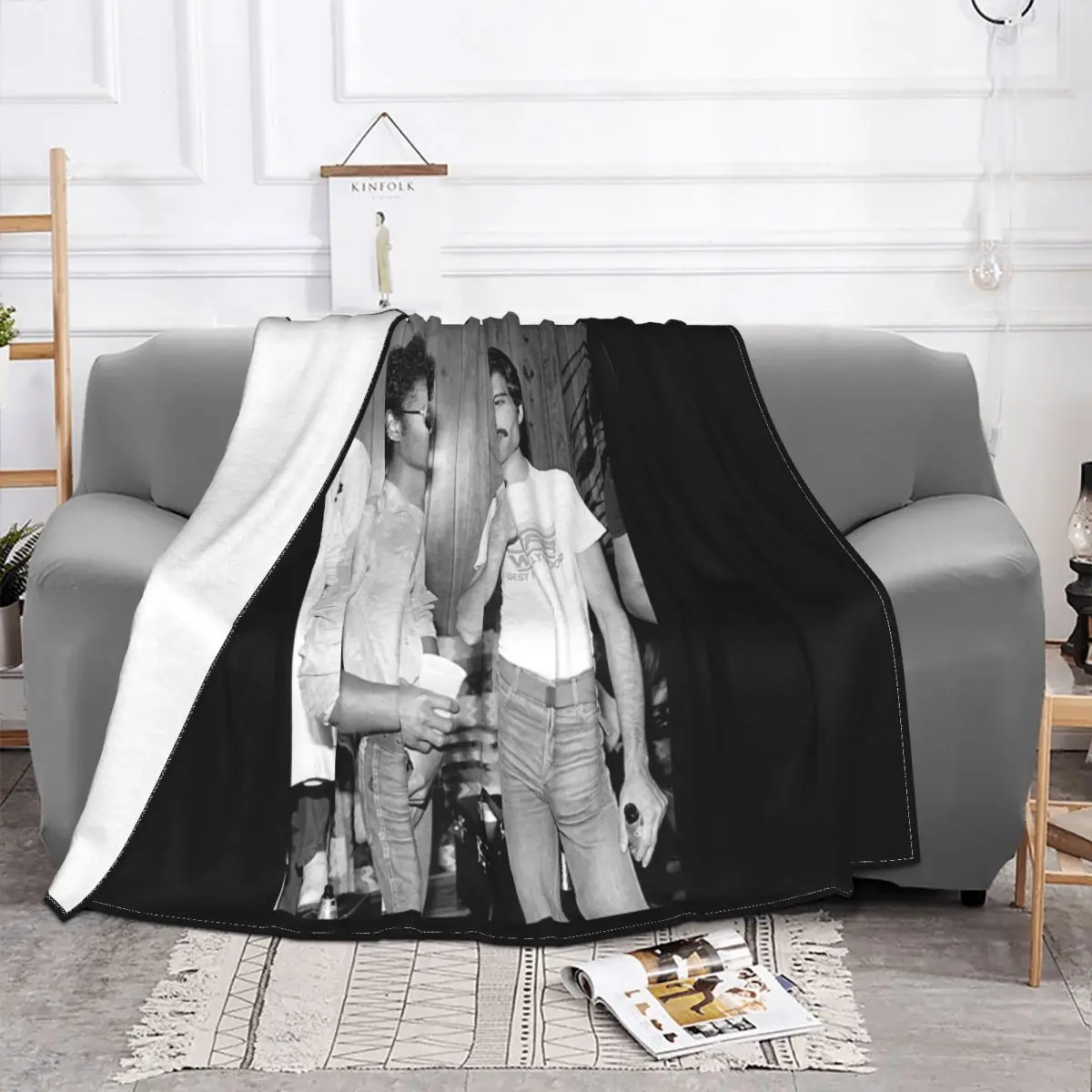 Rare Black Mug Michael Jackson And Freddie Mercury Women Men Geek Punk Hip-Hop Cotton Throw Blanket