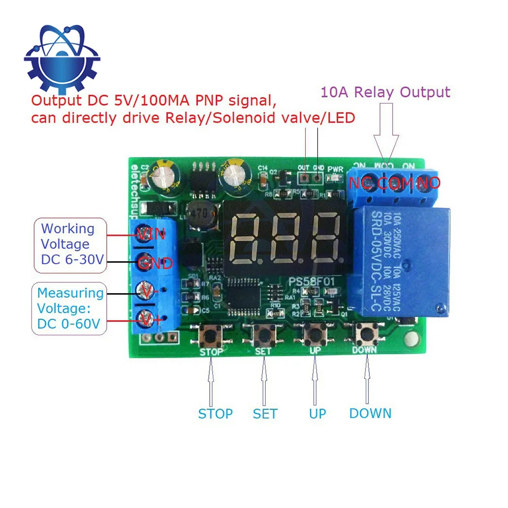 DC0~60V Battery Undervoltage Overvoltage Protection Module Off UPS Lead-Acid 18650 Display Charging Discharging Protection Board