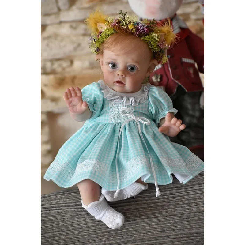 

30CM Already Painted Finished Doll Reborn Flo Fairy Elf Bebe Doll Lifelike Real Touch Mini Doll 3D Skin with Visible Veins