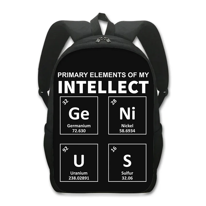 Periodic Table of Elements Print School Backpack for Teenager Boys Girls travel Daypack Children School Bags Chemistry Rucksack