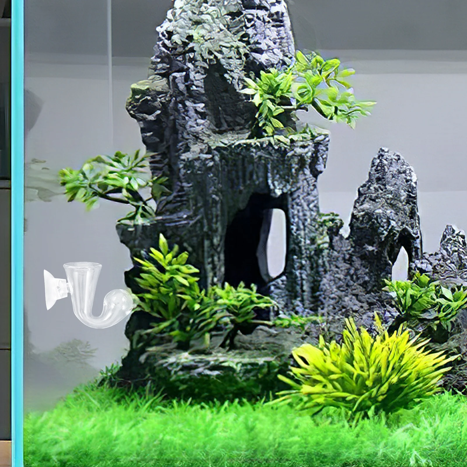 Monitor CO2 ze szkła borokrzemowego do akwarium, wykrywanie dwutlenku węgla w czasie rzeczywistym, szkło do pomiaru stężenia CO2 w akwarium.