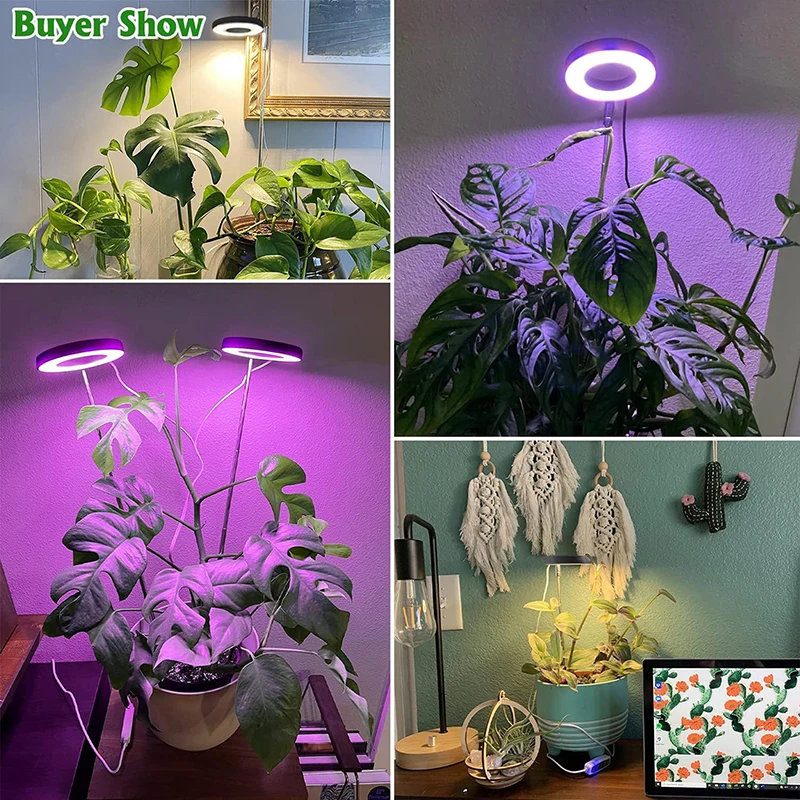 

Grow Light Full Spectrum LED Plant Light For Indoor Plants Height Adjustable Growing Lamp With Timer 3/9/12H Dimmable Brightness