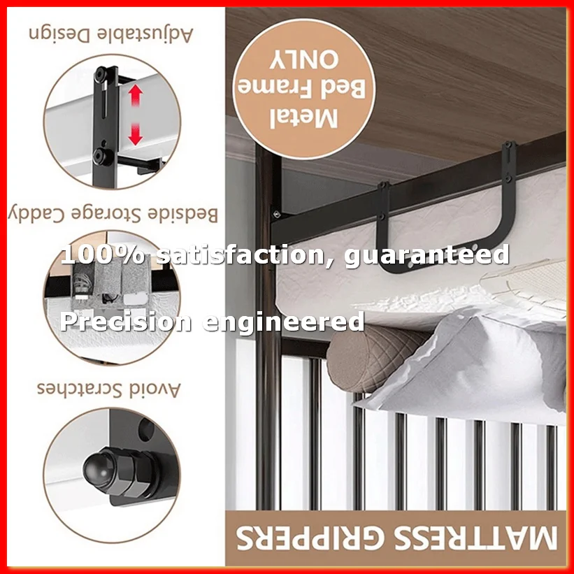 Anti Non Slip Mattress Retainer Bar Holder in Place Mattress Slide Stoppers Metal Bed Gripper to Prevent-A79M