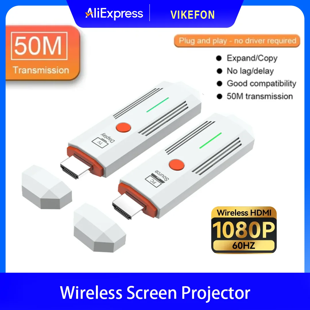 

HDMI-совместимый беспроводной видеопередатчик и приемник 1080P 50M, комплект ТВ-приемника, адаптер для ТВ-приставки, монитора, проектора, ПК