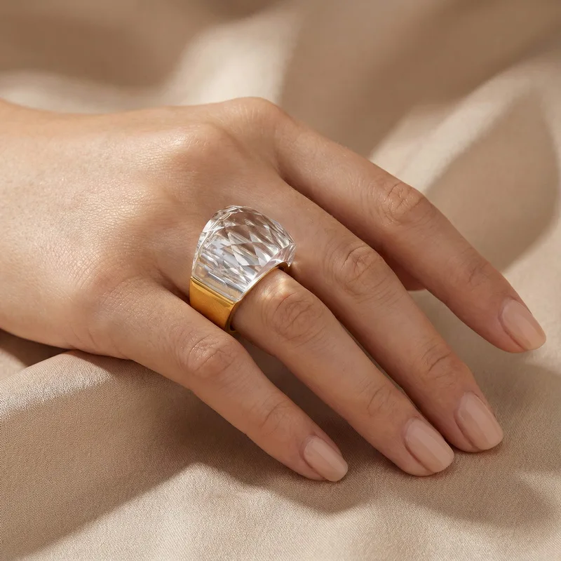 

Kalen Luxury Bohemia Crystal Women Wedding Rings Gold Stainless Steel Colorful Stone Finger Rings For Party Engagement Jewelry