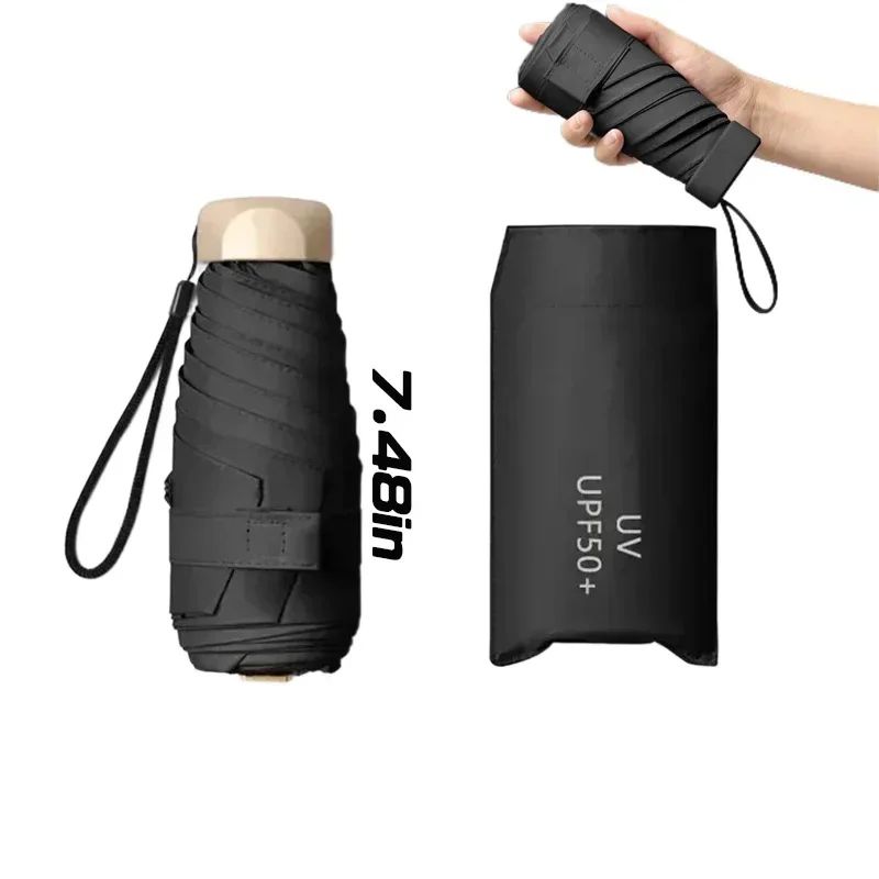 Mini Travel Sun Umbrella for Purse ,Small Compact UV Umbrella Protection Sun,Lightweight Portable Parasol Windproof
