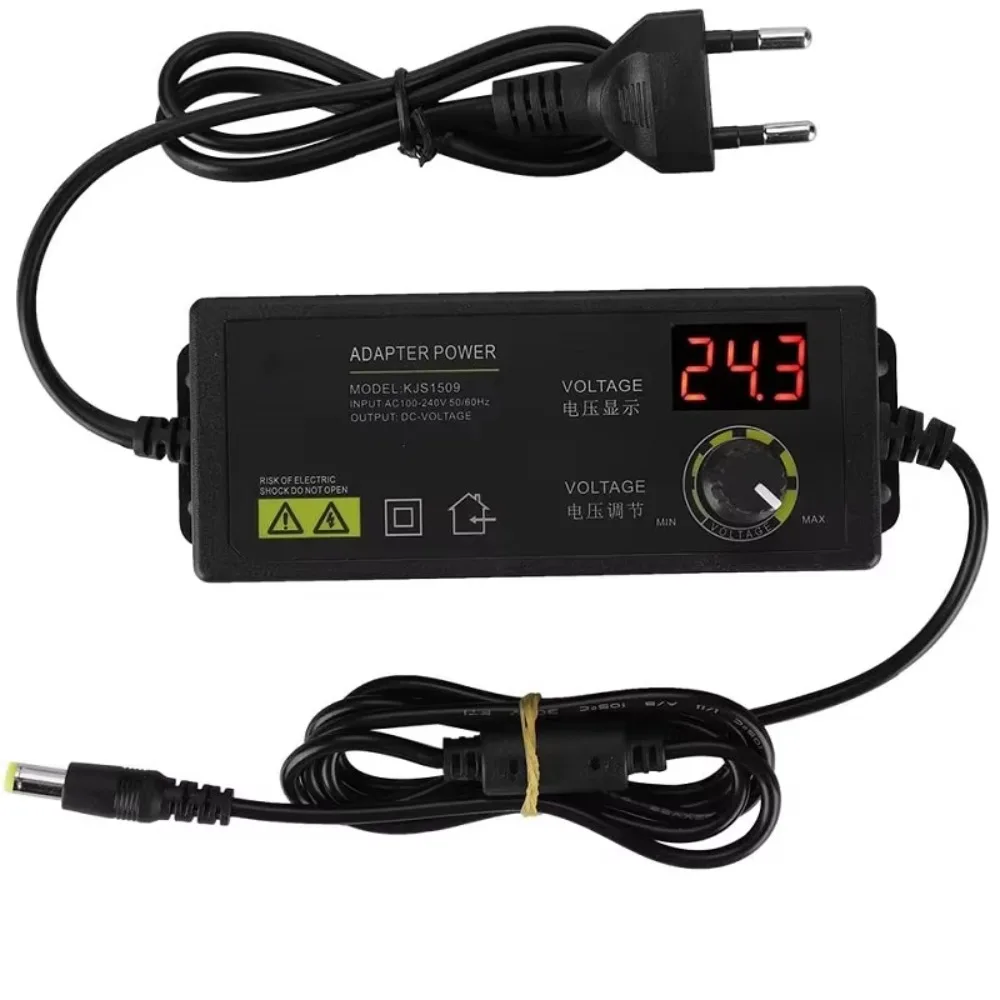 

AC DC 3-36V 60w power adapter adjustable voltage adapter LED display switch power supply EU plug for LED lights with motor