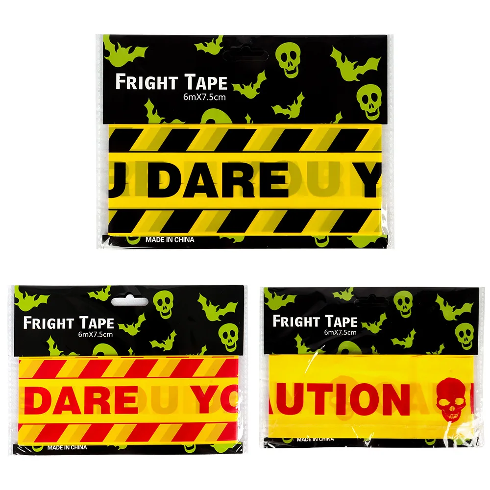 6Mx7.5CM Halloween Warning Tape Signs Danger Warning Line for Outdoor Scary Halloween Party Garden Decoration Supplies