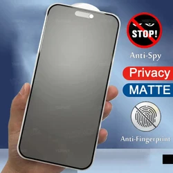 1-2Pcs Matte Anti Spy Tempered Glass For iPhone 11 12 13 Mini 14 15 16 17 Air Pro Max Plus 16E Frosted Privacy Screen Protector