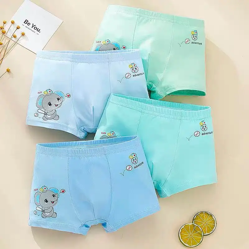 3PC Random Color Boys Gilrs Boxer Underwear Kids Milk Silk Boxer Shorts for Toddler Size 3-12 Years