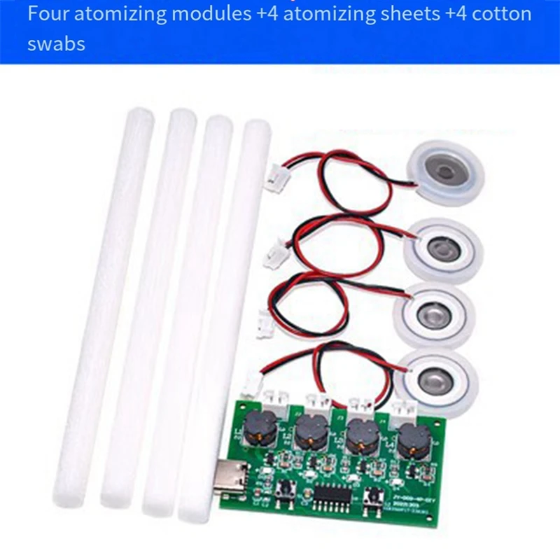 Hot-DC5V Type-C Mini Humidifier DIY Kits Mist Maker And Driver Circuit Board 4 Fogger Atomization Film Atomizer Sheet