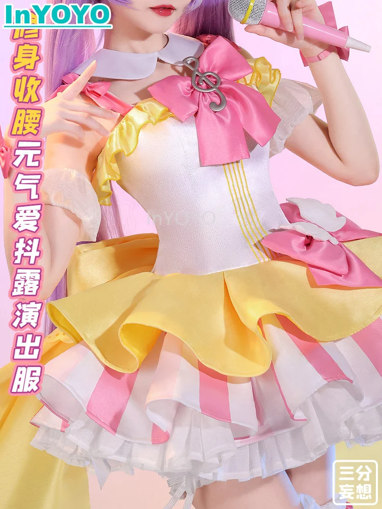 InYOYO-Manaka Laala traje de cosplay feminino, lindo lindo vestido Lolita, uniforme de Halloween, roupa de carnaval, dramatização, dramatização de anime