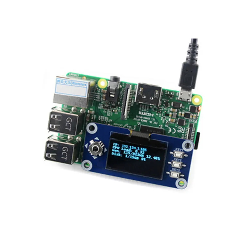 1.3 Inch OLED Display Module for Raspberry Pi Zero W/3B+/4B & Jetson Nano - SPI/I2C Screen Expansion Board