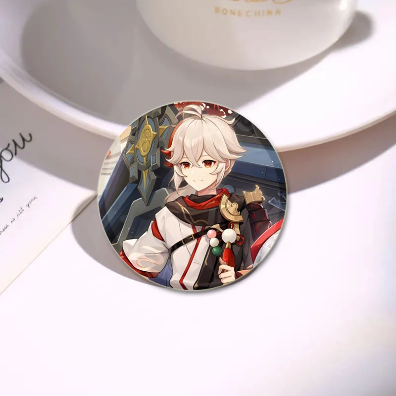 Genshin Impact Game Anime Button Pins Kaedehara Kazuha Cartoon Brooches HD Print Handmade Badge Bag Decor Fans Collect Gifts