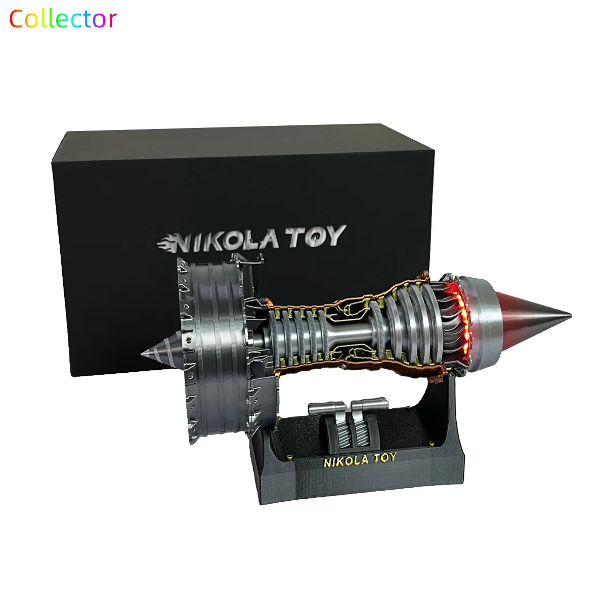 Turbojet model, speed adjustable, rear flame, aircraft engine, 3D printing, handmade toy, plastic model kit