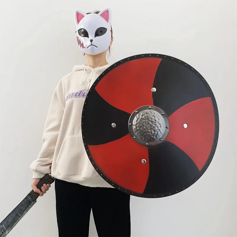 Big Halloween Cosplay Prop Viking Warrior Shield 1:1 Medieval Warrior Disk Shield PU Weapon Movie Game Anime Cos Kids Role Play