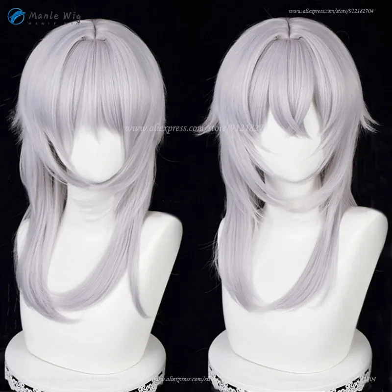 Anime Final Fantasy XIV FF14 Themis Cosplay Wig Long Silver Gray Heat Resistant Synthetic Hair Halloween Party Wigs + Wig Cap