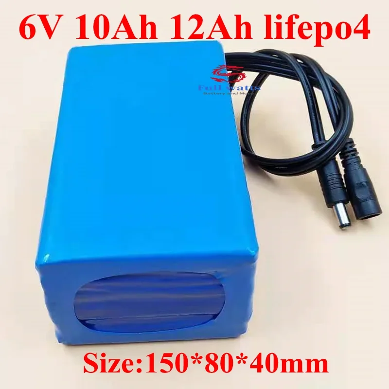 

2S 10Ah 6V 10000mAh 12Ah 6.4V Portable Rechargeable Lithium Lifepo4 battery kids electric scooter children toy cars led light