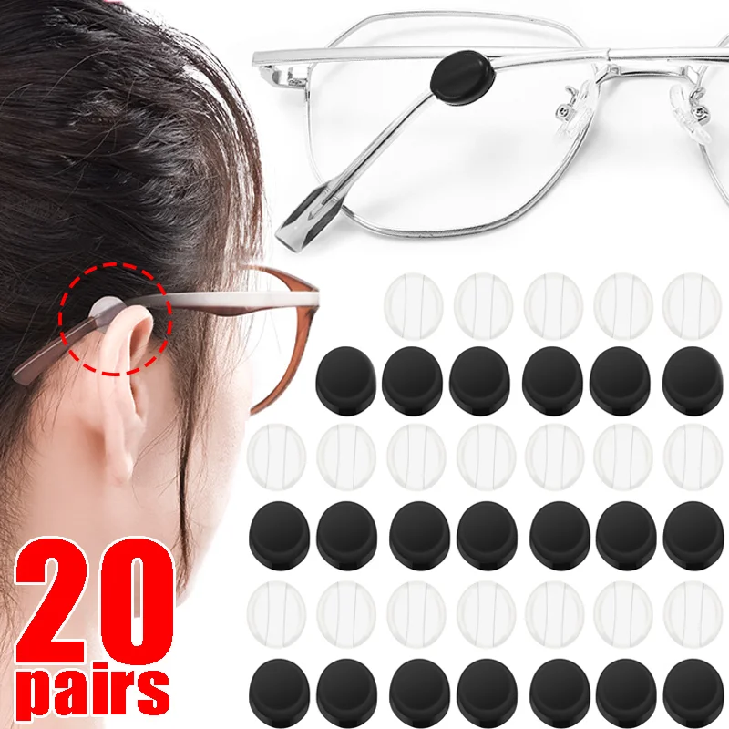 Transparent Round Silicone Glasses Leg  Antiskid Sleeve Grip Cover Fasteners Ear Hook Elastic Airbag Clear Eyewear Accessories