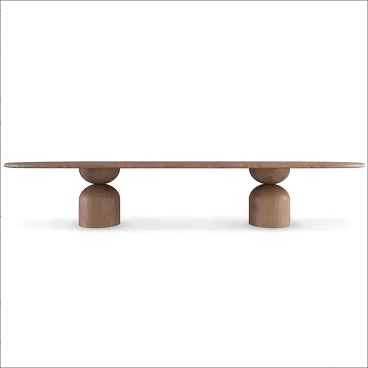 

#High Quality Nordic Luxury Modern Hotel Furniture Solid Wood Oval Dining Table