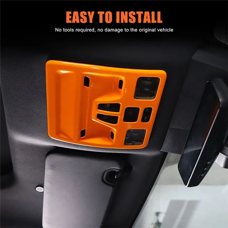 

For Ford Ranger 2023 2024 Car Front Reading Light Frame Cover Trim Interior Accessories Orange-AB36