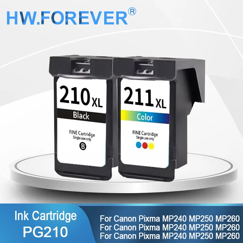 PG210 CL211 210 211 Compatible Ink Cartridge 210XL 211XL For Canon Pixma MP240 MP250 MP260 MP270 MP280 MP480 MP490 MP495 Printer