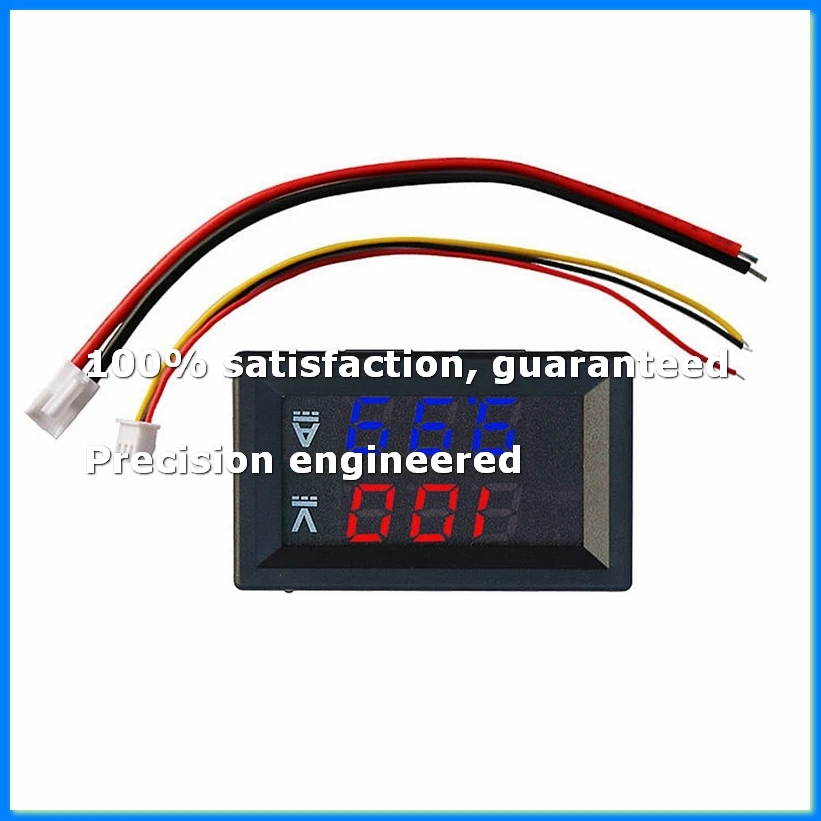 

2PCS 0.28Inch Digital Volt Amp Voltmeter Ammeter Meter DC 100V 50A 3 Bits Voltage Current Tester with 50A 75MV Shunt-A73M
