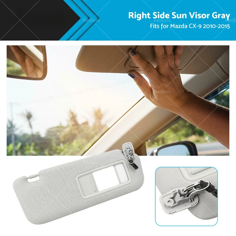 

For Mazda CX-9 2010-2015 RH Right Side Sun Visor Sunvisor Sunshade Mirror Gray