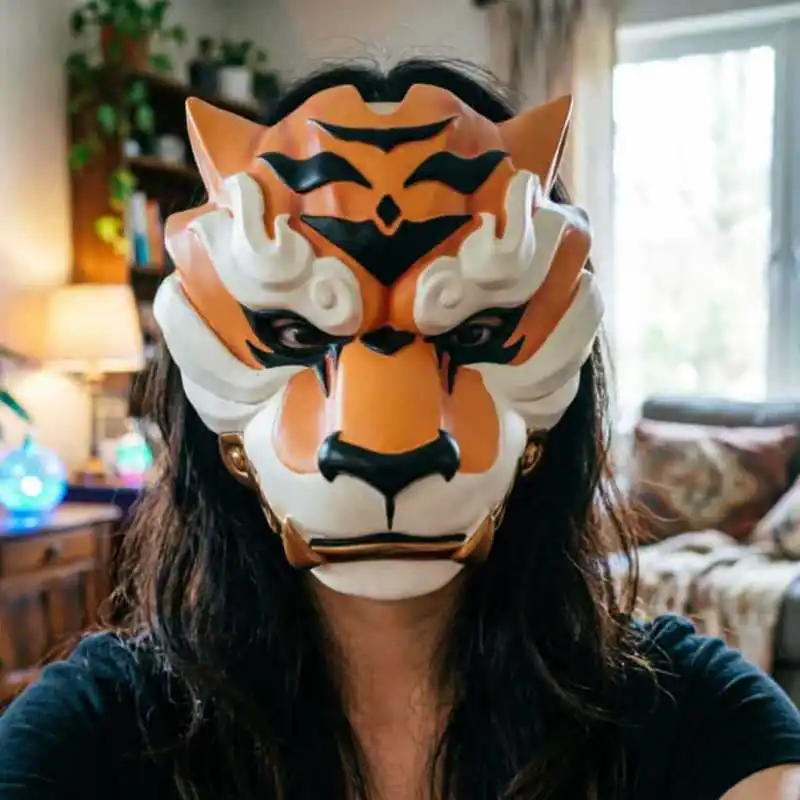 Máscara Le Cool, Gorila, Accesorios Divertidos de Tigre Feroz, Máscara para Fiesta de Disfraces de Halloween, Decoración de Resina