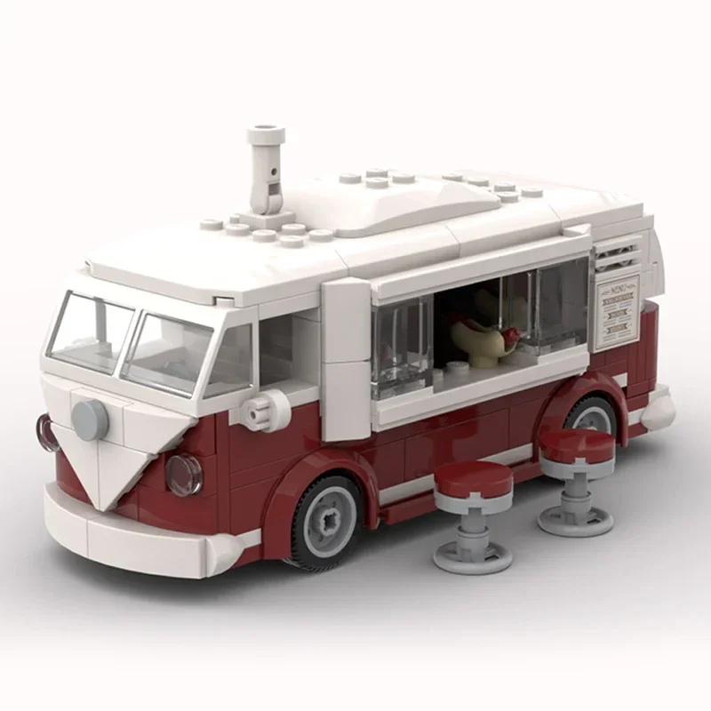 Technical Moc Bricks Model Car Series Mini T1 Food Truck blocchi modulari regali giocattoli per bambini set fai da te assemblaggio