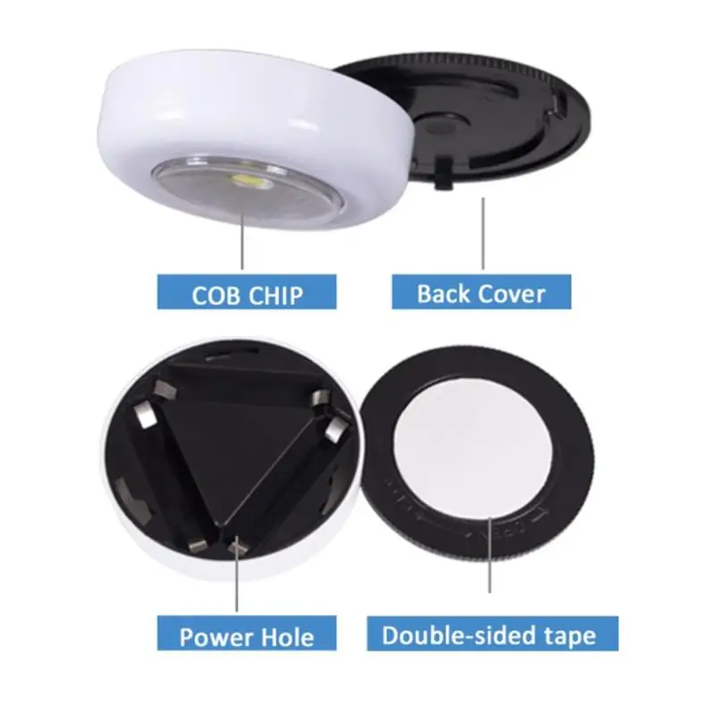1/3pcs LED Touch Sensor Night Lights alimentazione a batteria applique autoadesive lampada da notte dimmerabile portatile rotonda decorazione della stanza