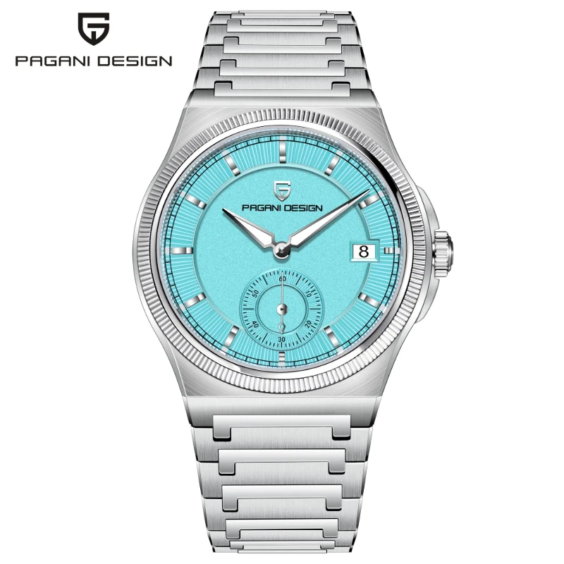 PAGANI DESIGN PD-YS029 Men Quartz Watch Small Second Date Window Stainless Steel Bracelet Sapphire Glass Multiple Color Dial Bus
