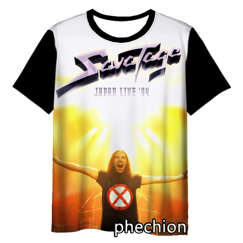 phechion New Fashion Men/Women Savatage Rock 3D Print Short Sleeve T-Shirt Casual Hip Hop Summer T Shirt Tops S231