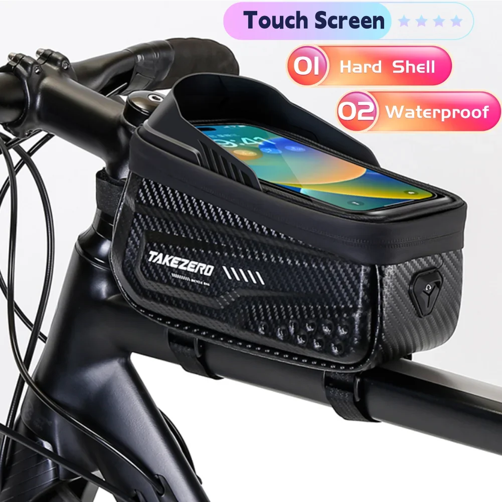 دراجة حقيبة دراجة الدراجات العلوي الجبهة أنبوب حقيبة بإطار مقاوم للماء 6.5 بوصة جراب هاتف تخزين شاشة تعمل باللمس ملحقات الدراجة الجبلية الطريق #1
