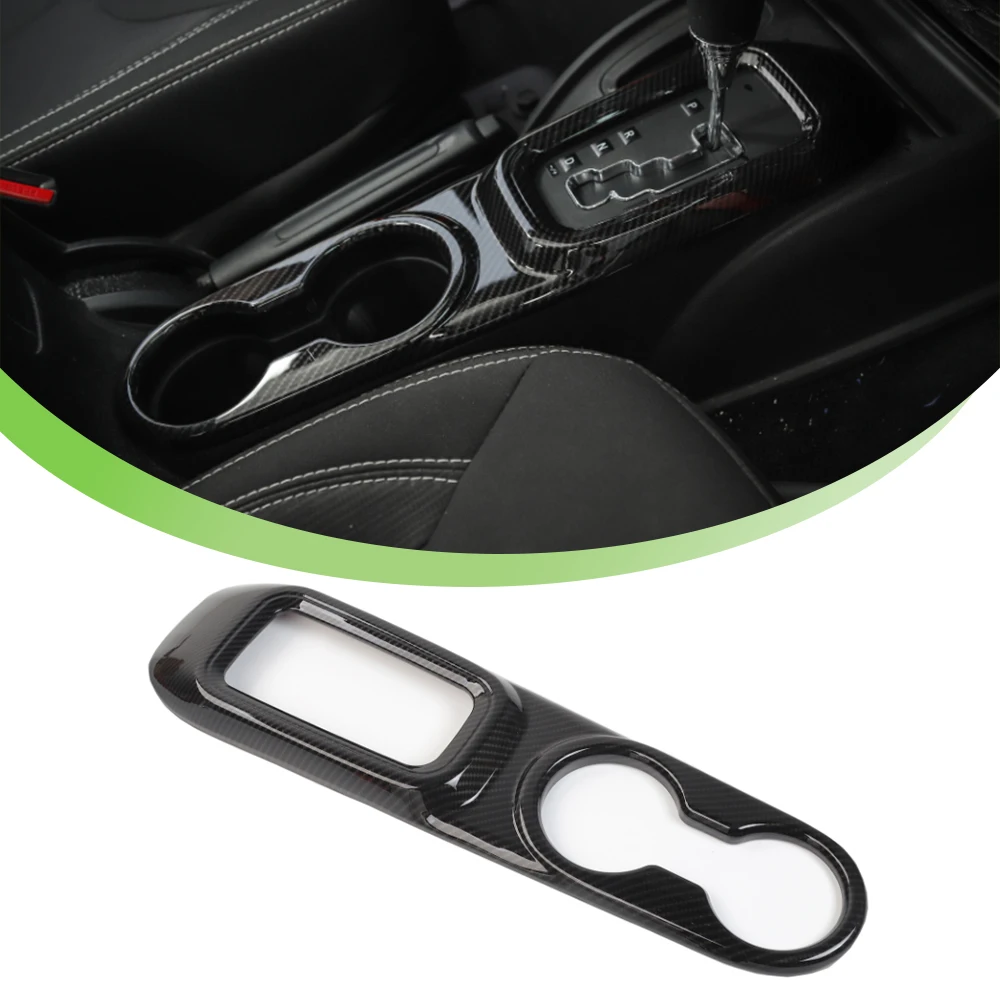 

Держатель для стакана с рычагом переключения передач, декоративная панель, отделка для Jeep Wrangler JK 2011-2017, автомобильные аксессуары из АБС-углеродного волокна