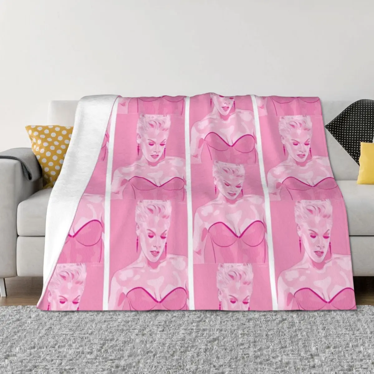 

Pink Art Throw Blanket Decorative Sofa Luxury St Soft Big warm for winter Blankets