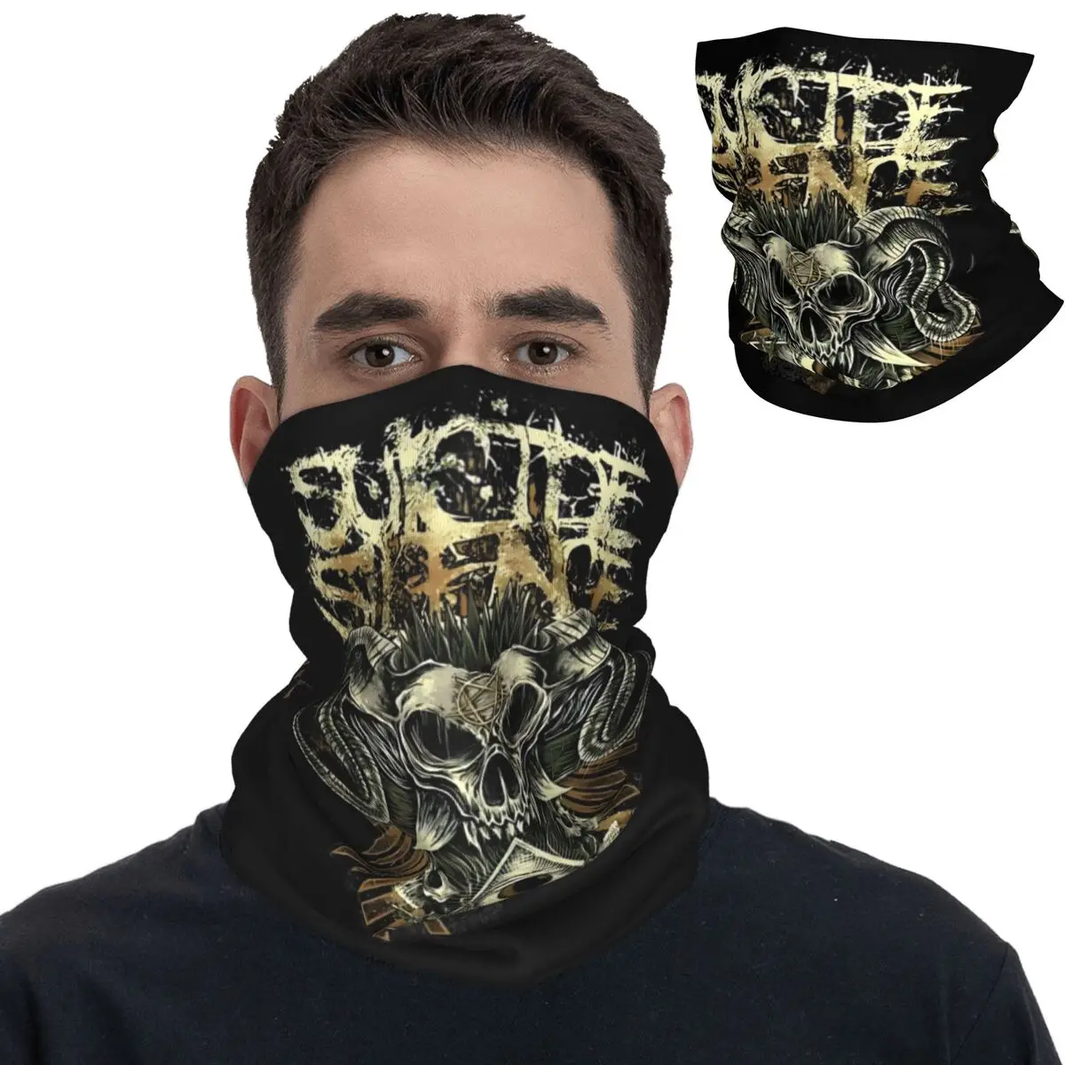 Suicide Silence Bandana Neck Gaiter Printed Metal Music Band Wrap Scarf Multifunctional Balaclava Riding Unisex Adult Winter