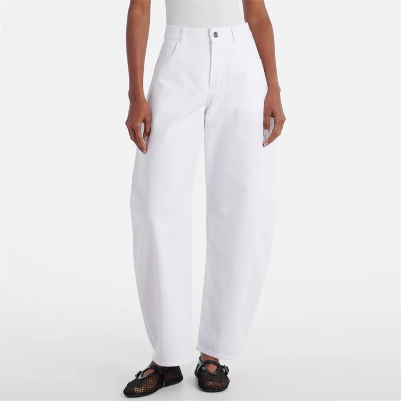 

Women's jeans New high waisted slim fit straight leg pants for summer 2025 High quality pure cotton Women's pants Denim pants
