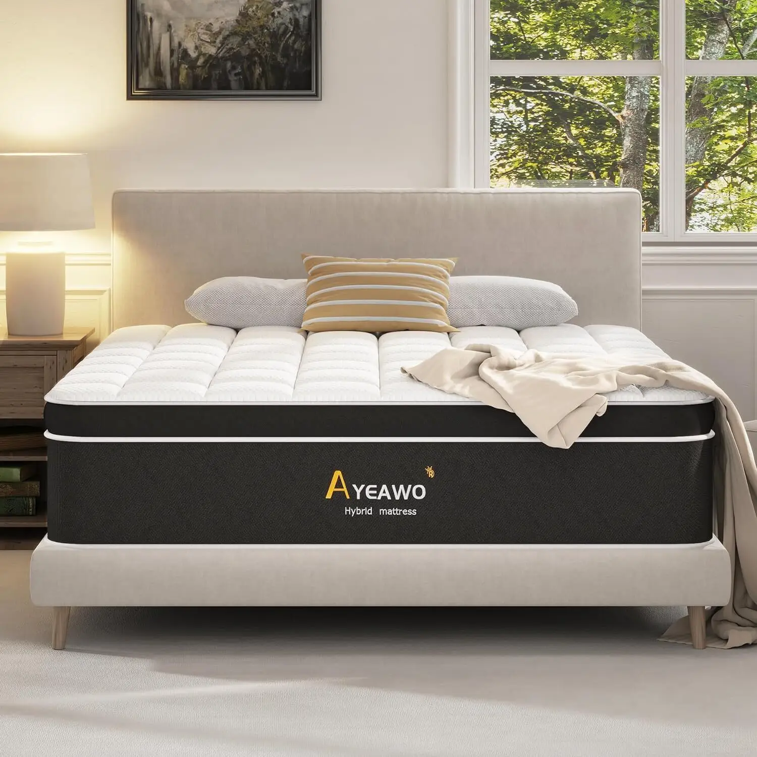 12 Inch Hybrid Mattress Queen Size with Pressure Relief Foam and Pocket Springs Motion Isolation and Supportive Breathable