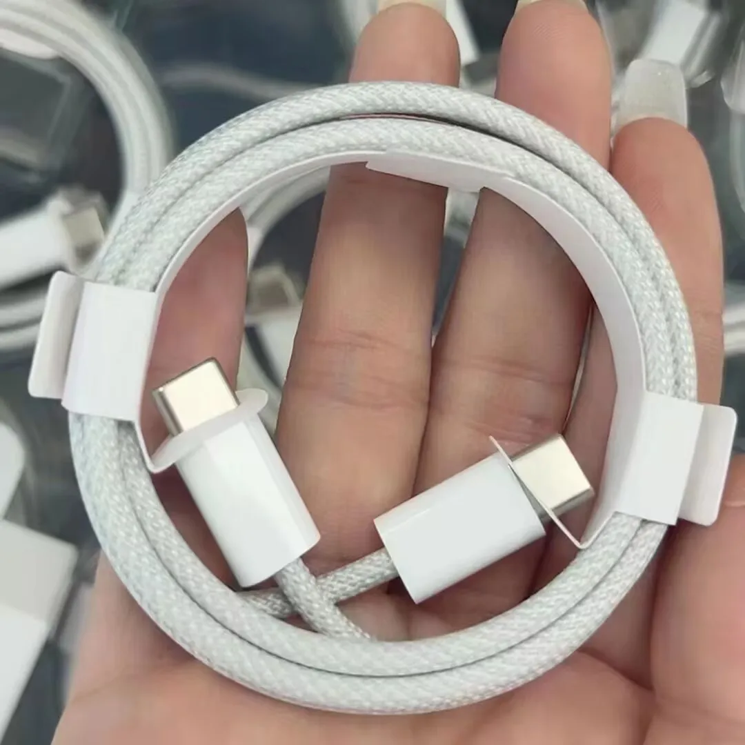 10Pcs Braided 60W USB C To USB C Data cable or iPhone 15 Pro Plus Max Type C - Type C Fast Charging Cable 1M