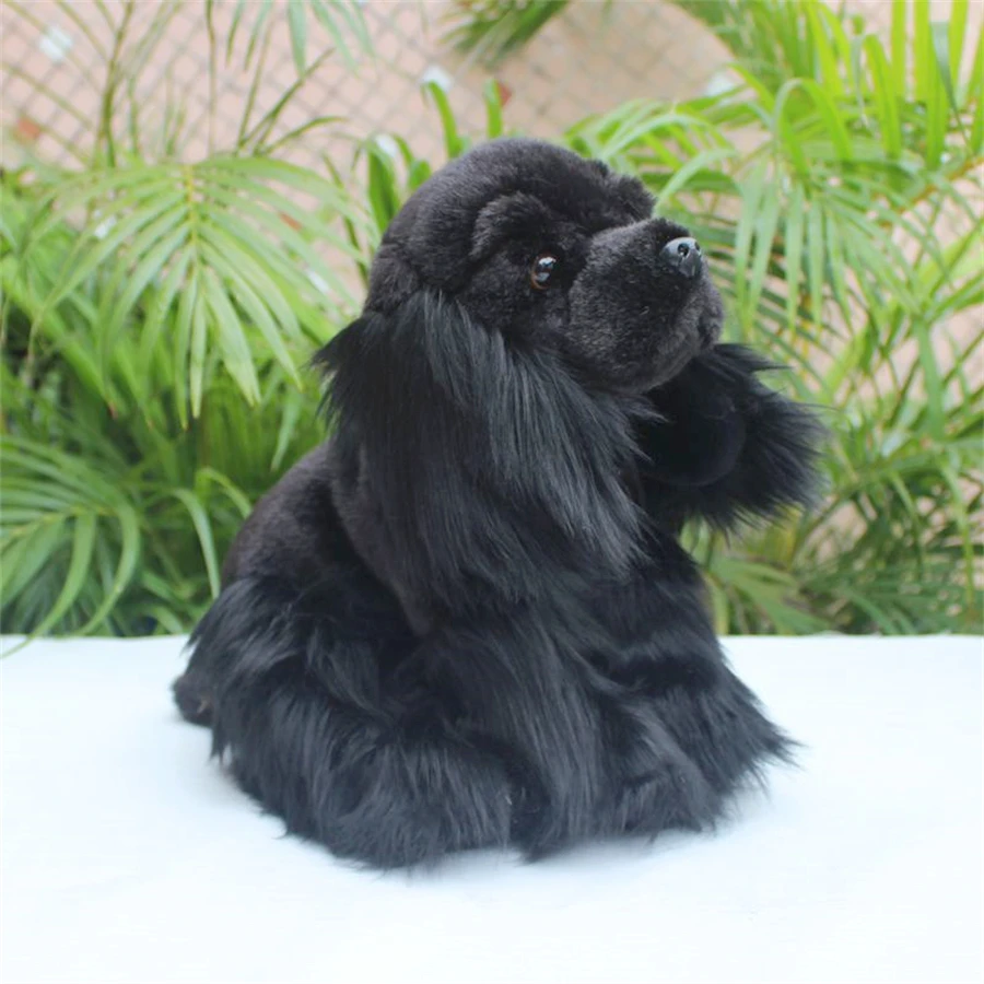 Lebensechtes King Charles Spaniel Plüschtier, realistisches Cavalier Hund Stofftier, süßes Spaniel-Simulationspuppen-Geschenk für Sammler
