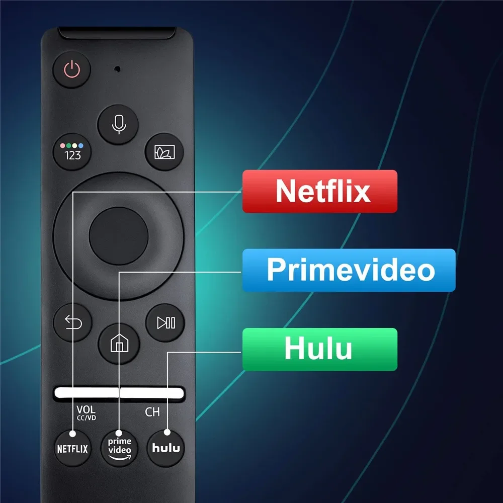 Universal Remote Control for Samsung TV LED QLED UHD HDR LCD HDTV 4K 8K 3D Smart TVs, with Buttons for Netflix, Prime Video