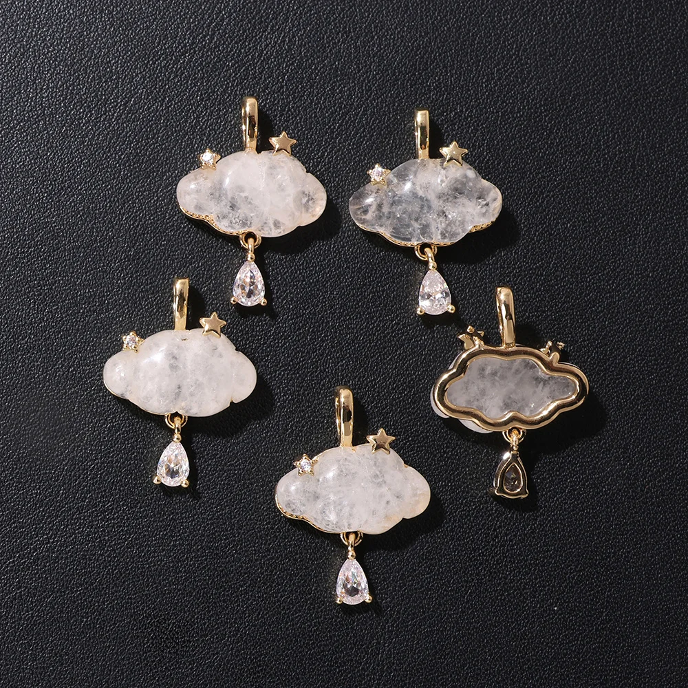 1PC Natural Stone Quartz Penda - Charm Necklace Dainty review and price