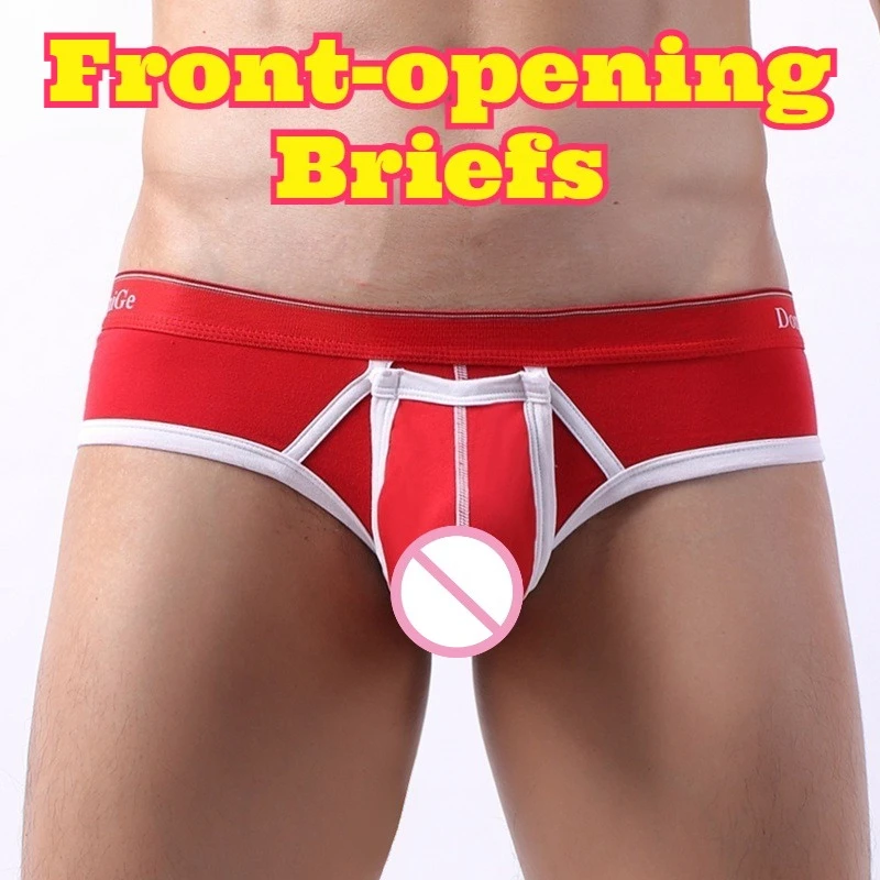 Separated Pouch Cotton Underwear Front Opening Plus Size Loose Style Soft Breathable Elastic Waist Comfortable Daily Household
