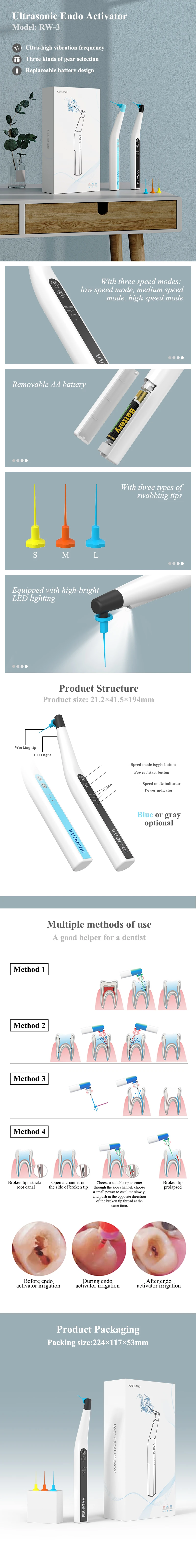 VV Dental Wurzelkanal Sonic Irrigator Aktivator mit 60 Stück Endo-Feilen für die endodontische Reinigung Neues Zahnmedizin-Instrument Freies Schiff – Detail 1